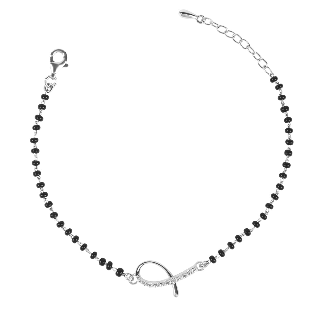 Clara Women 925 Sterling Silver Lia Hand Mangalsutra Bracelet | Black Beads, Rhodium Plated | Gift For Wife (B09XN4Z5Q2) Amazon Price History, Amazon Price Tracker