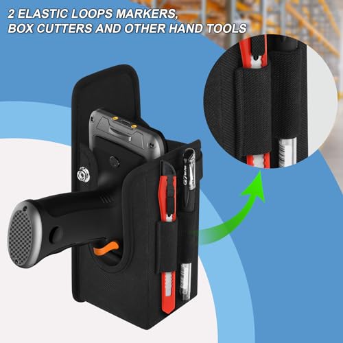Image of Barcode Scanner Holster, Universal Scanner Holster Pouch for Gun Grip Mobile Computers, Handheld Bar Code Scanners, Belt Loop Clip Attachment Fits for Zebra Scanner MC3300 /3200 /3100 /3000 /3400 /3450