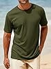 Runcati Men's Short Sleeve T-Shirt Premium Plain Crew Neck Tops Summer Gym Fitness Sports Shirt Lightweight Regular Fit Tee Army Green XXL #4