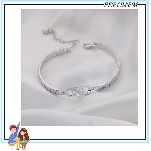 Feelmem Daughter-In-Law Gift Bracelet You Were Hand Chosen By My Son And Are Like A Daughter To Me Infinity Love Heart Bracelet Gift For Daughter In Law (Bar Bracelet Silver) #TOP2