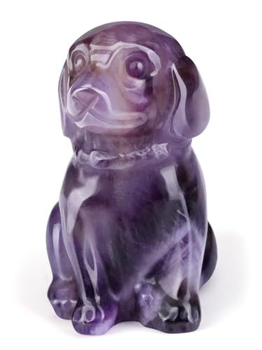 Jovivi Amethyst Dog Crystal Figurine Home Decor Gift
