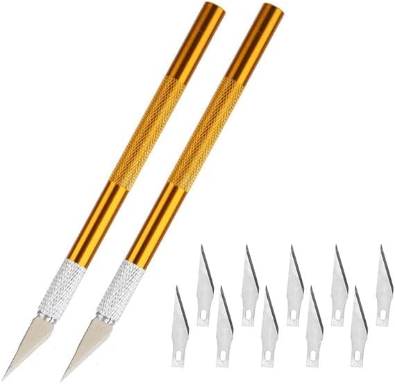 KAOBUY Carving Metal Scalpel Knife Tools Kit Non Slip Blades Sculpture Engraving Knife DIY Cutting Repair Hand Tool|Leathercraft Tool Sets| - - (Color: type 3)