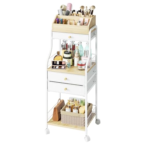 SWTYMIKI Rolling Makeup Organizer Cart with Wheels