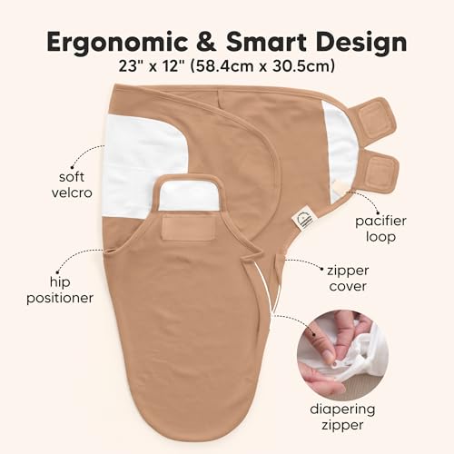 Image of Baby Swaddle Sleep Sacks with Zipper - 3-Pack Swaddles for Newborns 0-3 Months, Infant, Baby Girls, Boys, Soft & Durable Newborn Sleep Sack, Easy Diaper Change Swaddling Blanket (Terracotta, OS)