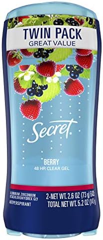 Secret Fresh Clear Gel Deodorant for Women, Summer Berry, 2.6 oz each, Pack of 2