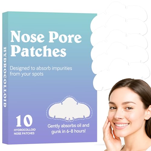 Eveellyn Tiras Nasales Hidrocoloides, Poros Reductores de poros, absorben el aceite, Limpian a Fondo las Manchas de acné, Eliminan Puntos Negros, Apto Para Todo Tipo de Piel (10 unidades)