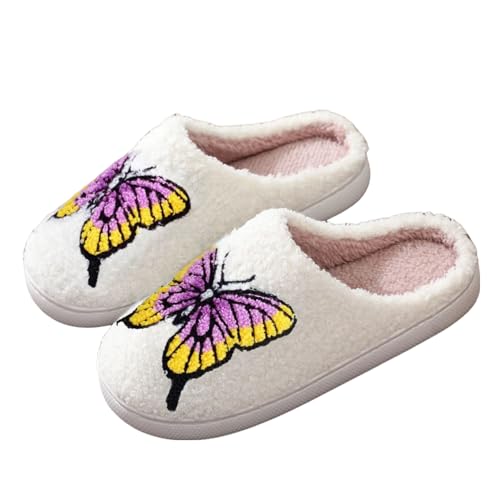 Image of LNERIP Animal Slippers Fruit Slippers Plant Slippers Various Cartoon Patterns Fluffy Soft Memory Foam Retro Indoor Outdoor Home Couple Shoes