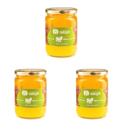 Image of Siddhagiri'S Satvyk Organic Desi Gir Cow Ghee, 1000 Ml (Pack of 3)