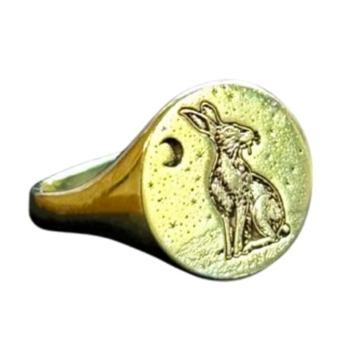 Bague plaquée or et argent 925 lapin : le cadeau idéal en chevalière ronde