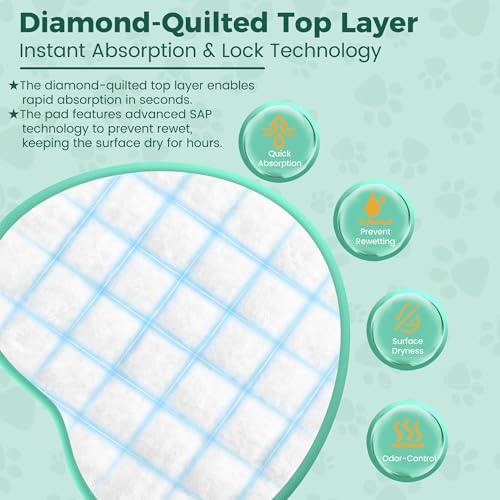 Image of 100 Count Dog Pee Pads Extra Large 28 inchx34 inch, Super Absorbent X-Large 100 Pack Puppy Pads Leak-Proof & Quick-Dry Disposable XL Potty Pee Pads for Dogs, Puppies, Doggy