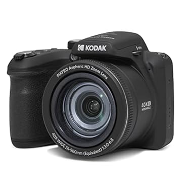 KODAK Pixpro Astro Zoom AZ405 - Fotocamera digitale bridge, Zoom X40, Grandangolo 24mm, 20 megapixel, LCD 3, Video Full HD 1080p, OIS, Batteria AA - Nero