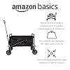 Amazon Basics Collection d’outils de jardin - Chariot d’extérieur pliable pour jardinage avec housse protectrice, Noir