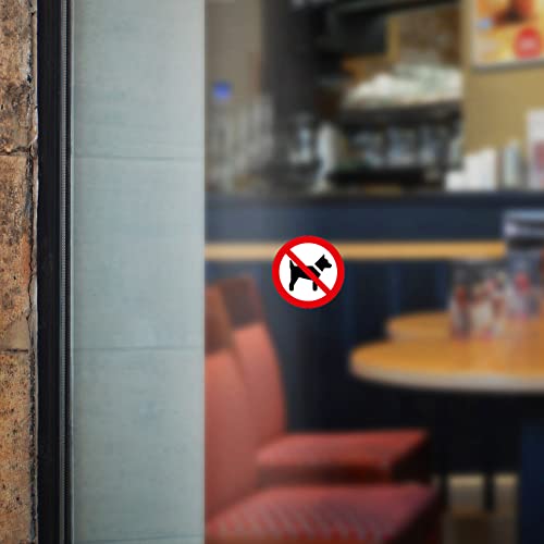 Finest Folia Hundeverbot Aufkleber Hunde verboten Tiere Sticker für Restaurant Geschäft Wohngebäude Fenster Verbot Folie selbstklebend wetterfest R198 (02 Kein Zutritt für Hunde rund)