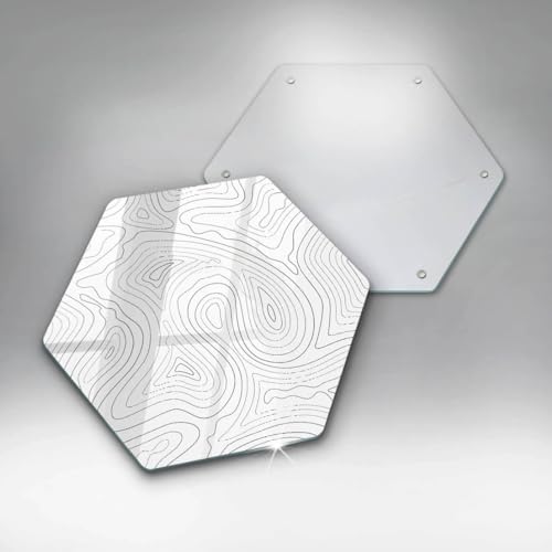 Planche à découper induction de prestige Wallfluent hectagonale abstraction 40cm - 6