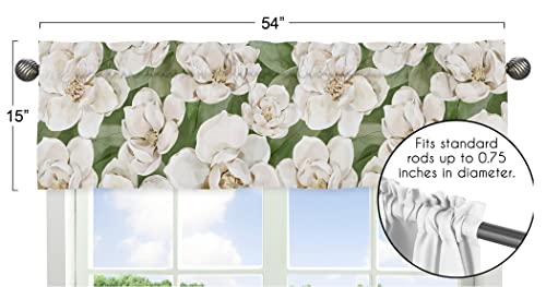 Sweet Jojo Designs Sage Green Boho Flower Floral Girl Window Valance Curtain Treatment Baby Nursery Kids Room Kitchen Bedroom Ivory Shabby Chic Bohemian Watercolor Garden Nature Modern Magnolia #TOP4