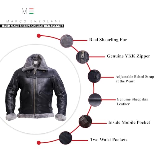 B3 Bomber Jacket Aviator Real Shearling B3 Bomber Jacket Winter Grey2