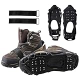 Crampones de Hielo para Botas - Antideslizante Tracción Invernal 24 púas robustas de Acero Resistente Que garantizan Estabilidad y Seguridad al Caminar sobre Nieve y Hielo | Entusiastas del Aire