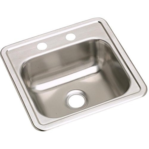 Image of Dayton D115162 Single Bowl Drop-in Stainless Steel Bar Sink, 15 x 15 with 3.5 inch Drain Hole
