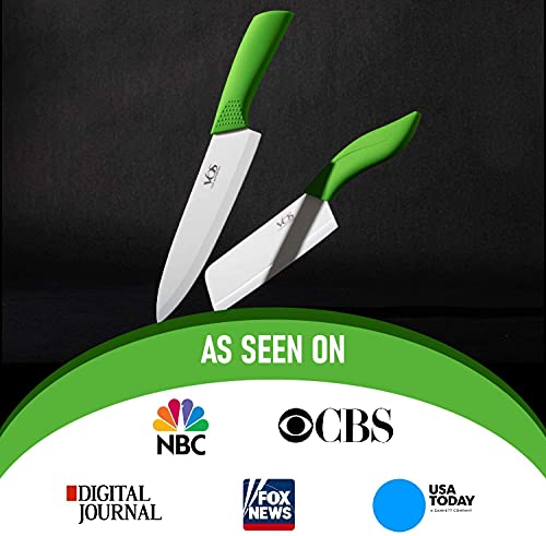Vos Ceramic Paring Knife - 4 Inch Zirconia Blade With Sheath Cover - Handle Fruit And Vegetables Kitchen Knife (Green) #TOP5