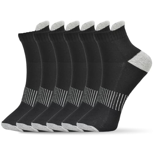 Cotton Anti-Blister Low Cut Cushioned Breathable Running Athletic Ankle Tab Running Socks for Men- (Pack of 6)
