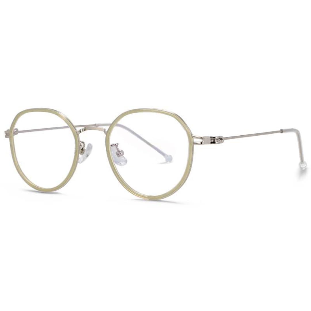Lunettes rondes en métal fin pastel accessoire de mode mixte