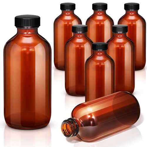 Evita que la luz dañe tus líquidos con botellas ámbar de 8 oz 2