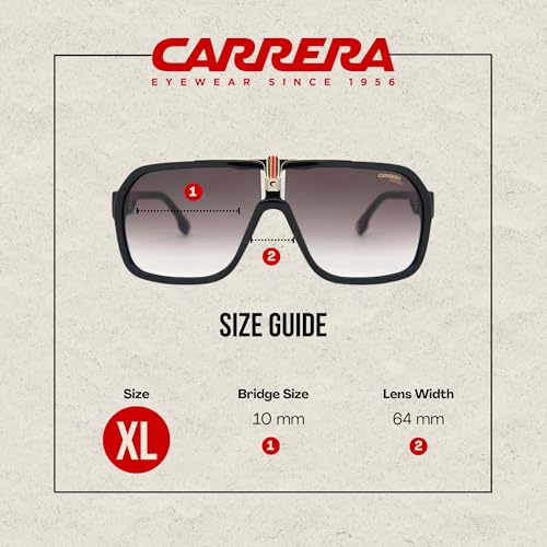 Carrera CA1014/S 0807/HA 64MM Black/Brown Gradient Plastic Square Sunglasses For Men + BUNDLE with Designer iWear Eyewear Kit3