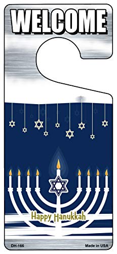 SMART BLONDE Happy Hanukkah Menorah Novelty Metal Door Hanger DH-166