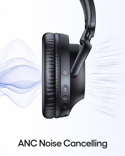 undefined TAGRY Hybrid Active Noise Cancelling Headphones 100H Playtime Wireless Bluetooth Over Ear Headphone with Fast Charging Hi-Res Audio Comfort Earcups Headsets for Home Travel Office Phone PC Black の商品画像 1
