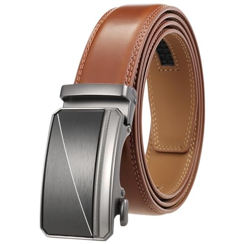 Ceinture boucle à cliquet homme en cuir véritable fini les trous déformés