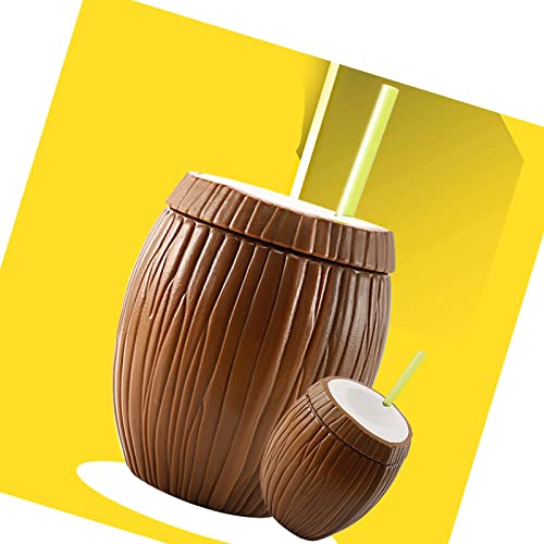 Vasos de bebida de sandía de coco de piña tropical, vasos tropicales y suministros para fiestas en la playa de Luau, vaso con forma de fruta, vaso de plástico, vaso de sandía con tapas(taza de coco)