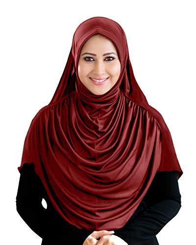 Image of Mehar Hijab Stretchable Frilled Hijab Scarf for Muslim Women | Soft Polyester Stylish Hijab for Women & Teenagers Faeezah Hijab