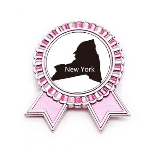 Broche New York USA en métal rose, finitions de qualité supérieure