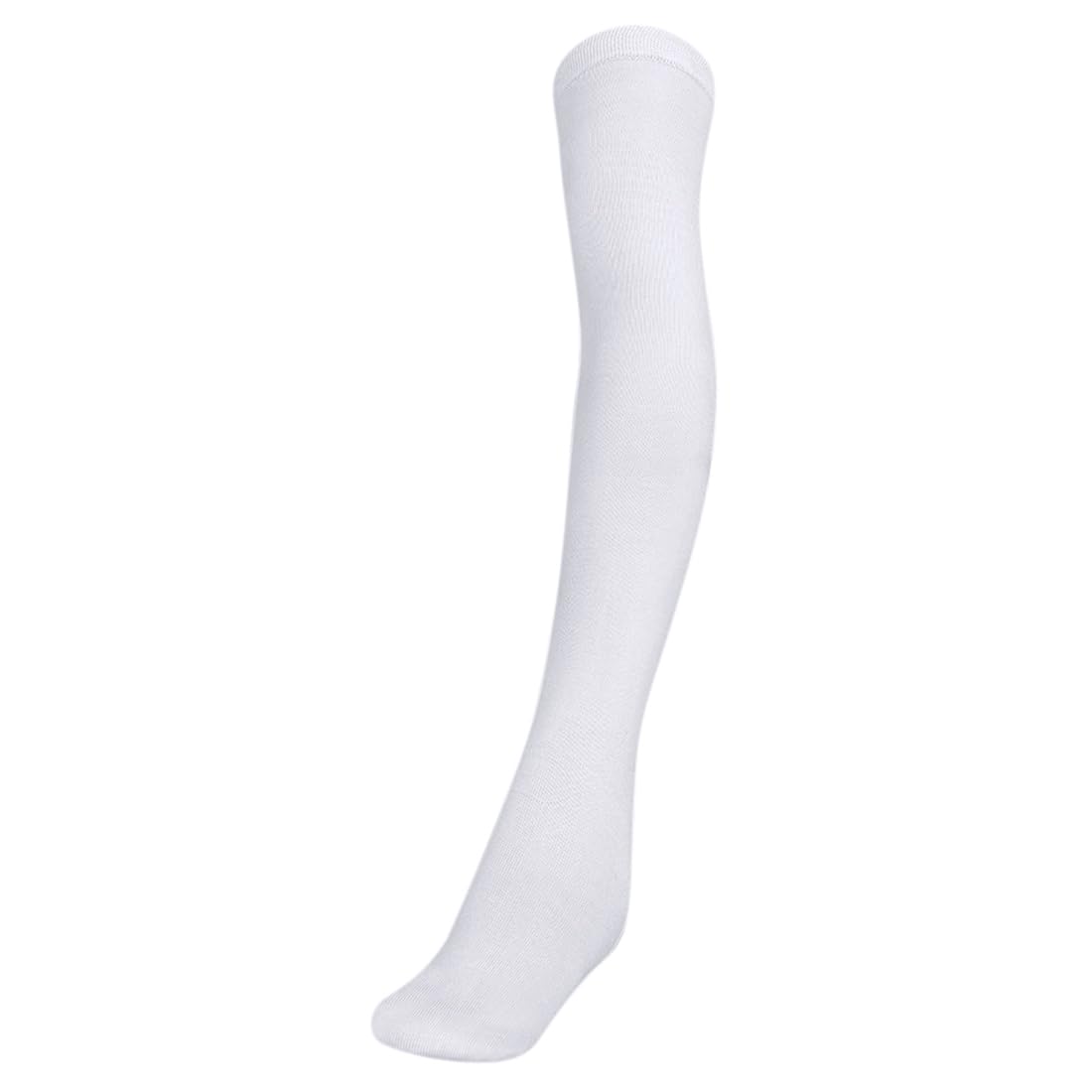 MUKHAKSH (Pack of 2 Pairs Girls Kids Cotton Thigh High Thigh Length upto the thigh Mid Thigh Long White Stocking Socks, 7-8 Years 1