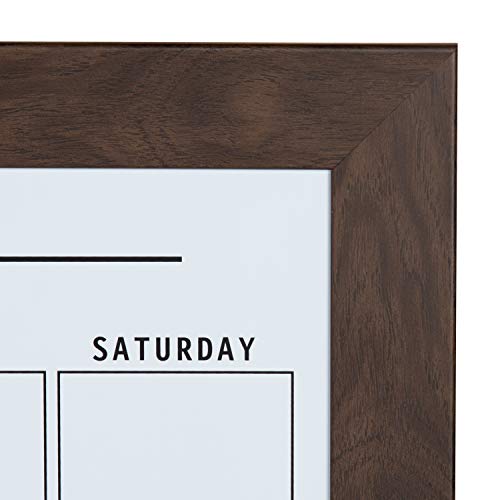 Designovation Beatrice Framed Magnetic Dry Erase Monthly Calendar, 23X29, Walnut Brown #TOP4