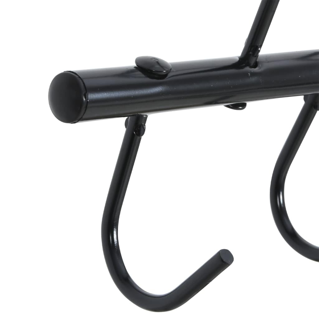 Soporte para trenzas con 6 ganchos giratorios de acero pulverizado, color negro, 43,5 x 6,5 x 17,5 cm, para bridas, riendas y accesorios para caballos en el establo y garaje
