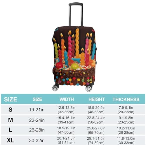 Happy Birthday Big Cake Elastic Luggage Cover Suitcase Protector for 19-32 Inch Suitcases | Universal Stretchable Travel Bag Cover | Anti-Scratch, Washable with Zipper Closure S2