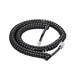 InstallerParts RJ22 Coiled Telephone Cord, Black (12FT)