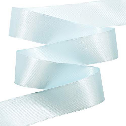 Image of Morex Ribbon Double Face Satin Ribbon, 7 /8 inch x 50 Yd, Blue Vapor