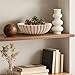 Plukers Large Modern Decorative Ruffle Bowl for Home Decor Fruit Bowl Organic Catch All Key Kitchen Entryway Shelf Coffee Table,Artificial Stone Beige