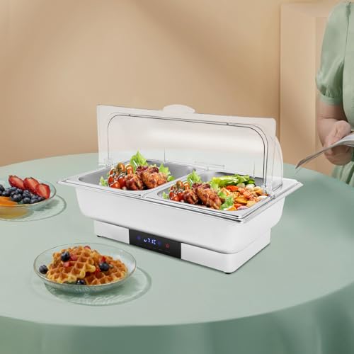 Chafing dish double 9L maintien au chaud buffet et restauration LED - 5