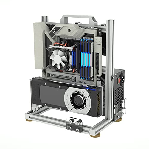 Chasis de PC abierto para gaming en aleación de aluminio, compatible con Mini ITX, refrigeración por aire y líquida miniatura 4