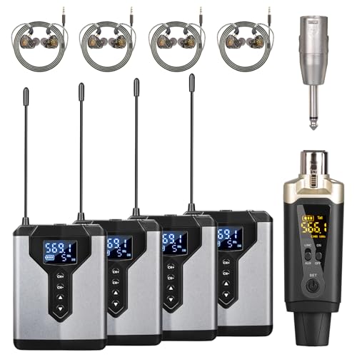 Depusheng T9-2 Wireless in Ear Monitor System with Transmitter Clip on Receiver Automatic Pairing...