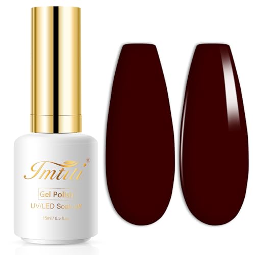 UV Nagellack, Kastanien rot Gellack Nagellack Gel für UV Nagellampe Langlebige Maniküre Nagelgellack Soak Off Nail Gel Polish (Erfordert Trocknung unter UV-LED-Lampe)