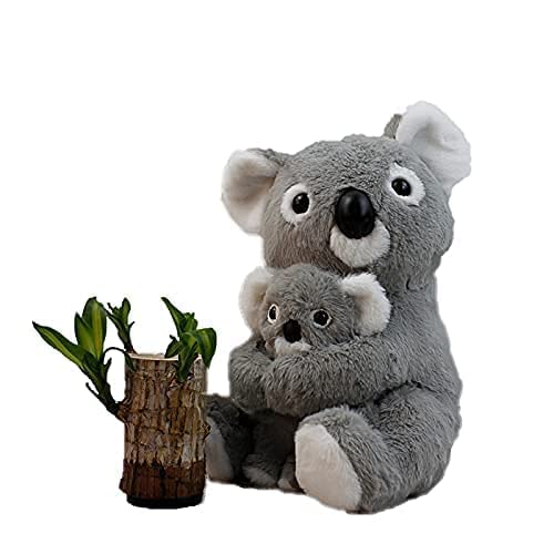 Generic Koala Love U Koala Stuffed Animal-Mom and Baby Koala Gifts in a Decorative Linen Bag-Soft and Cuddly Stuffed Koala-Machine Washed Koala Plush-Australian Koala Stuffed Animal (11.8 in,Gray)