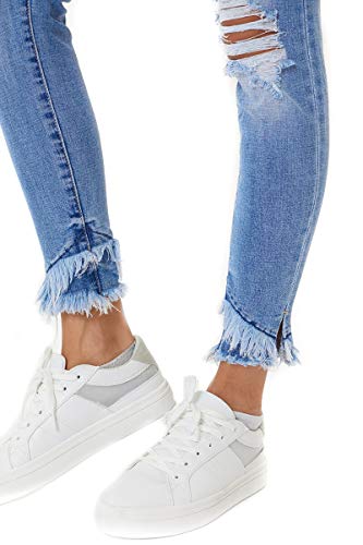 Kan Can Women's Mid Rise Ankle Skinny Jeans (0/23)4