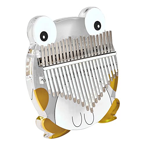 Gyj&mmm Kalimba 21 SchlüSsel Daumenklavier,21 Tasten Kalimba Acryl Daumen Klavier Transparent Keyboard Instrument Geschenk für Kalimba Liebhaber und Anfänger,Frösche Cover