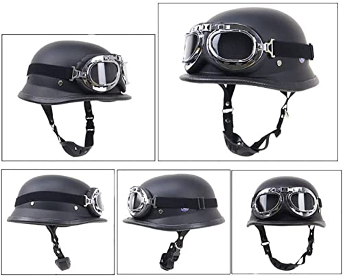 Casque cruiser rétro EBAYIN fini noir mat taille M avec homologation ECE DOT