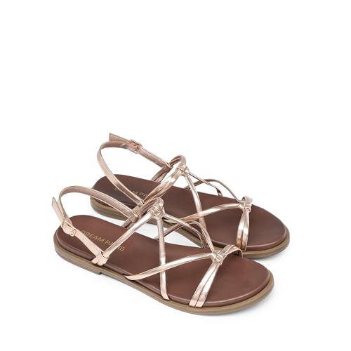 DREAM PAIRS Women's Sandals Cross Strappy Gladiator Dress Flat Sandals Daily Casual Comfortable Summer Shoes3