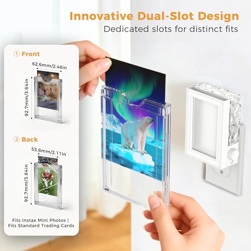 Image of Briignite Decorative Picture Frames Night Light Plug Into Wall 2 Pack, RGB Color Changing Backlit Northern Light Projector, Dusk to Dawn Sensor with 2.5 inchx3.5 inch Picture Frame for Bedroom Decor Gift